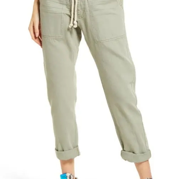 One teaspoon khaki green shabbies relaxed fit drawstring jeans - Picture 2 of 4